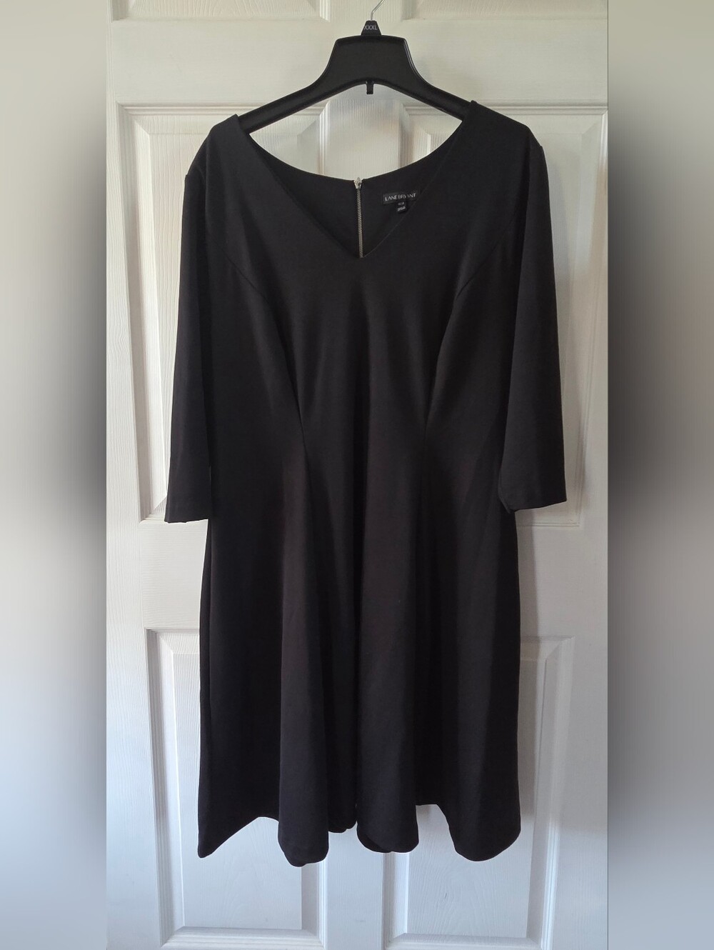 Lane Bryant Black V-Neck Knit Dress